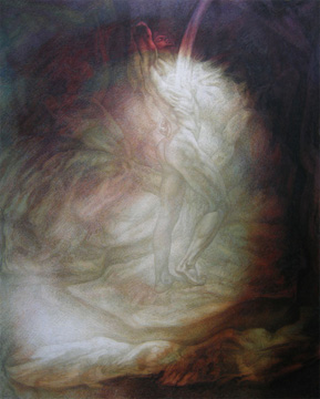 Synergy: Earth, Light, and Water from the Bliss Series, oil on Belgian linen, 84 x 66 inches.