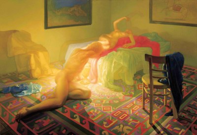 Newberry, Denouement, 1987, oil on linen, 54x78 inches.