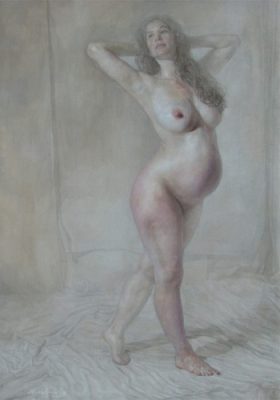 Newberry, Katie Pregnant, oil on linen,