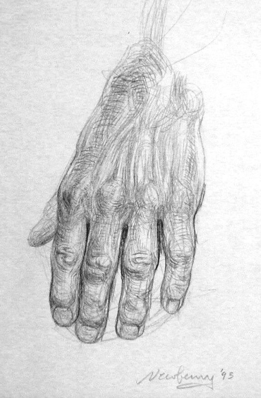 Graphite Hand Study for the Pond. Graphite Hand Study for the Pond.