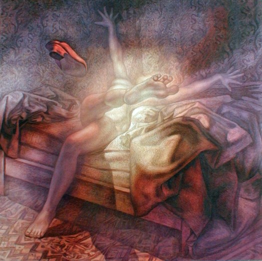 The Slipper, oil on linen, 46 x 46", private collection. The Slipper, oil on linen, 46 x 46", private collection.