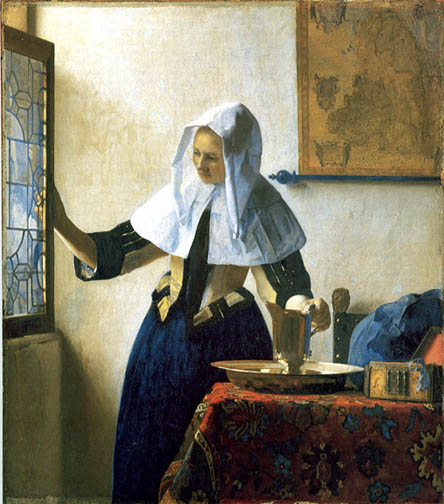 Vermeer, Woman holding a Pitcher