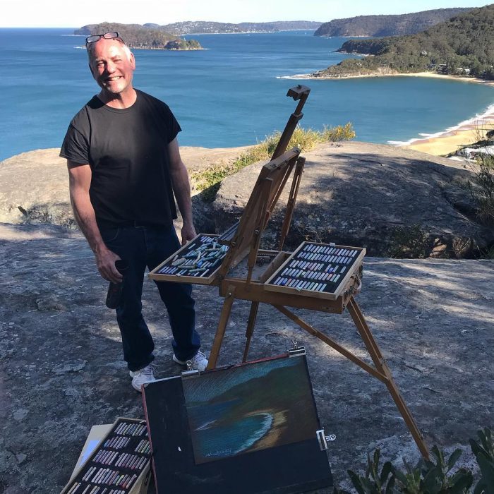 Michael Newberry painting on location in Australia