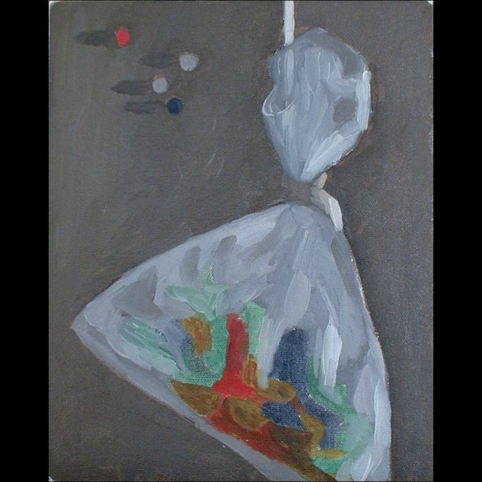 Newberry, Toy Soldiers Bagged 1, 2004, oil on panel, 12x9"