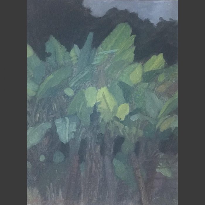 Newberry, Banana Trees, 2010, oil on panel, 12x9"