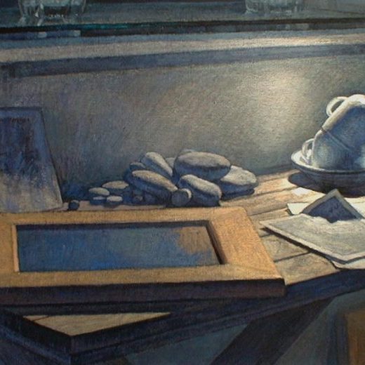 Newberry, Cups, 2000, acrylic on canvas, 18x24"