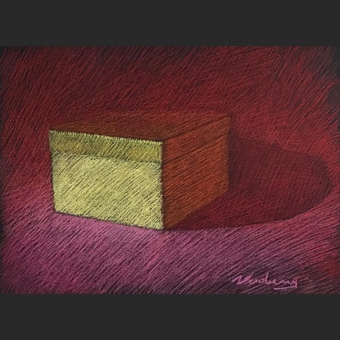 newberry-gold-box-red-shadows-pastel-on-dark-paper-sc