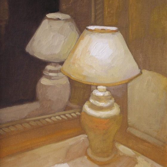 Newberry, Gold Lamp, 2006, oil on panel, 12x9"