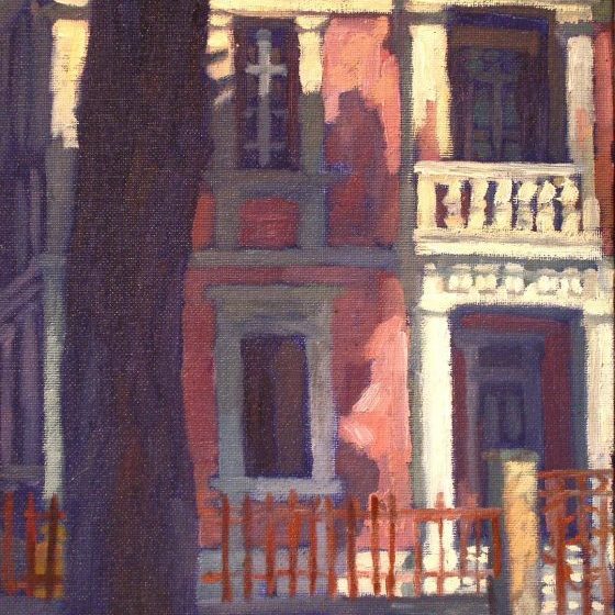 Newberry, Neo Classical Rhodes House, 2008, oil on panel, 12x9"