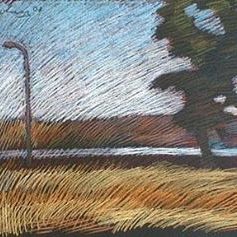 newberry-rhodes-road-lamp-pastel-on-dark-paper