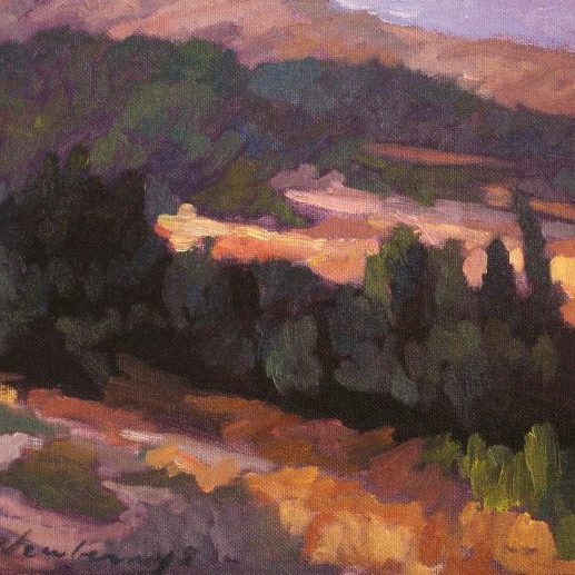 Newberry, Falaraki Slope, 2008, oil on panel, 9x12"