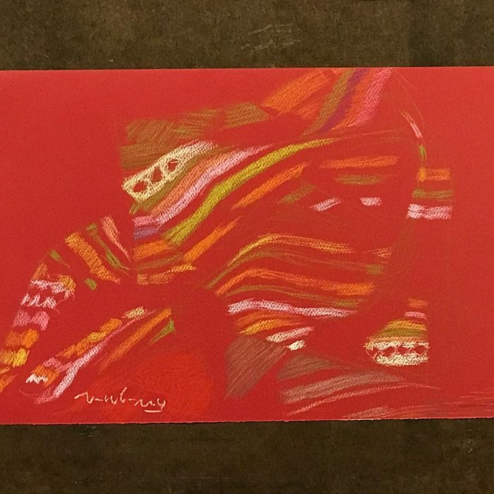 newberry-stripe-light-demo-pastel-on-red-paper-sc