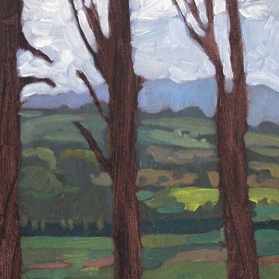 Newberry, Three Trees, 2008, oil on panel, 12x9"