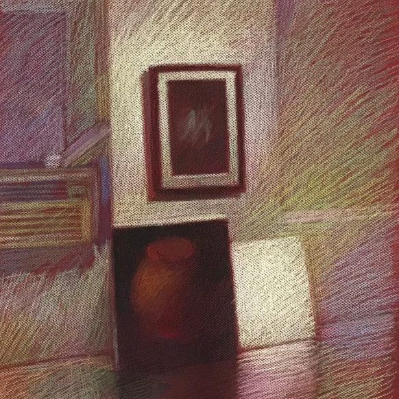 newberry-williamsburg-studio-pastel-on-red-paper-sc
