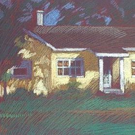 newberry-yellow-house-pastel-on-dark-paper-pc