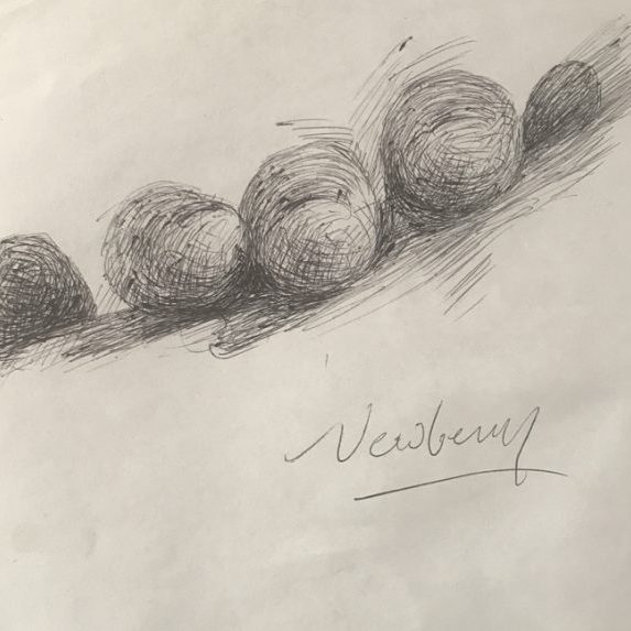 Fingers Study for Eve, ink, 10x8"