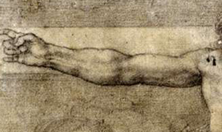 Michelangelo, ﻿Christ on the Cross, 1541, black and white chalk.