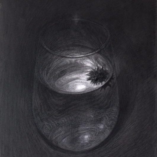 Newberry, John's Sunset, Charcoal on Rives BFK, 26x19"