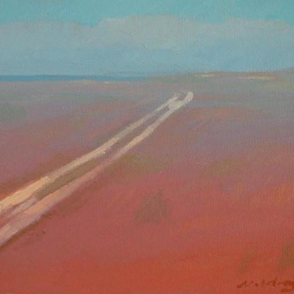 Newberry, Sunburned Sand, 2005, oil on panel, 8x10"