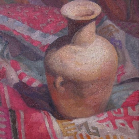 Newberry, Clay Jar with Burnt Umber Shadows, 2017, oil on linen, 10x8"