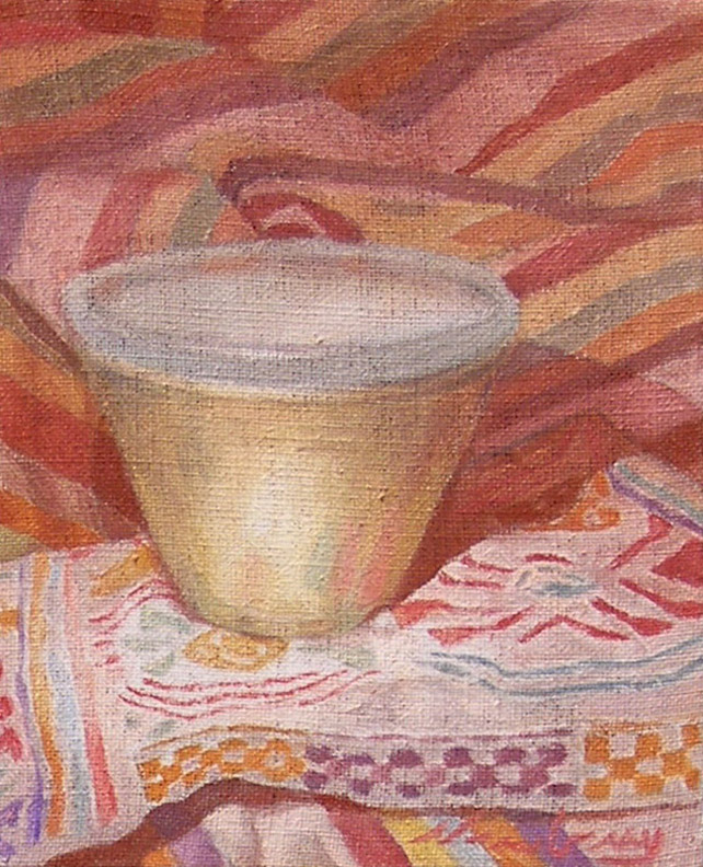 Newberry, Bowl with Sienna Shadows, oil on linen, 10x8"
