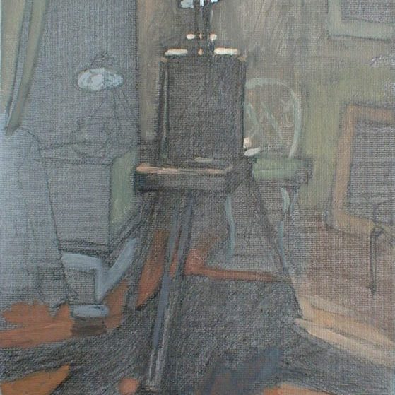 Newberry, Easel Daytime, 2004, acrylic on panel, 12x9"