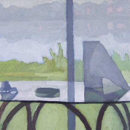 Newberry, Sun Room Still Life, 2004, oil on panel, 9x12"