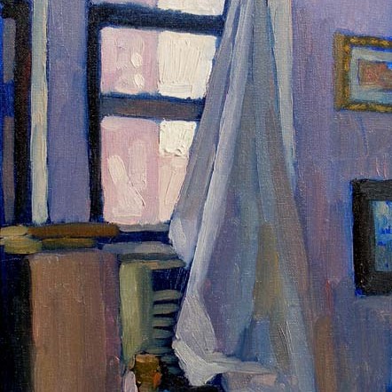 Newberry, Williamsburg Loft Violet, 2007, oil on canvas, 12x9"