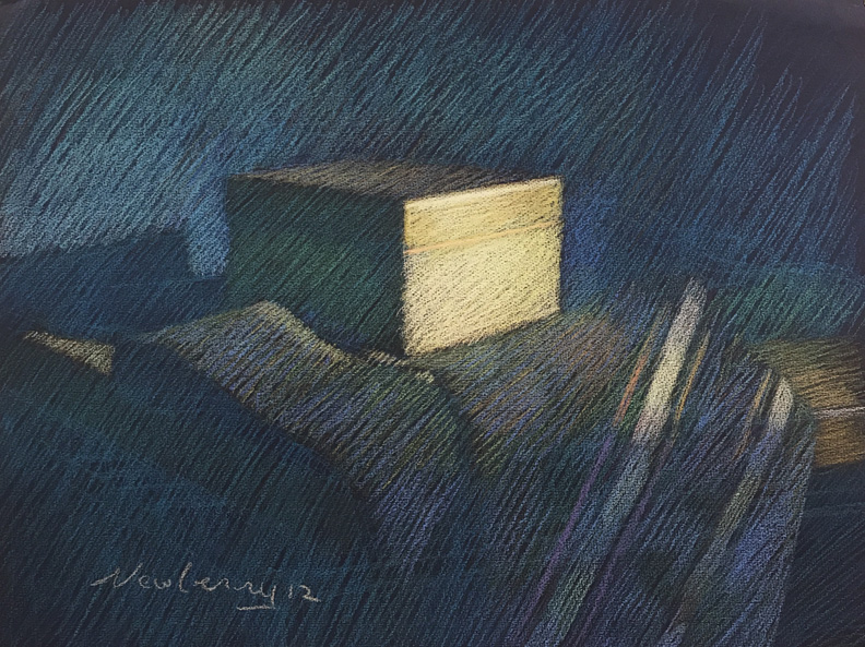 Newberry, Blue Energy Gold Spark, pastel, 18x24"