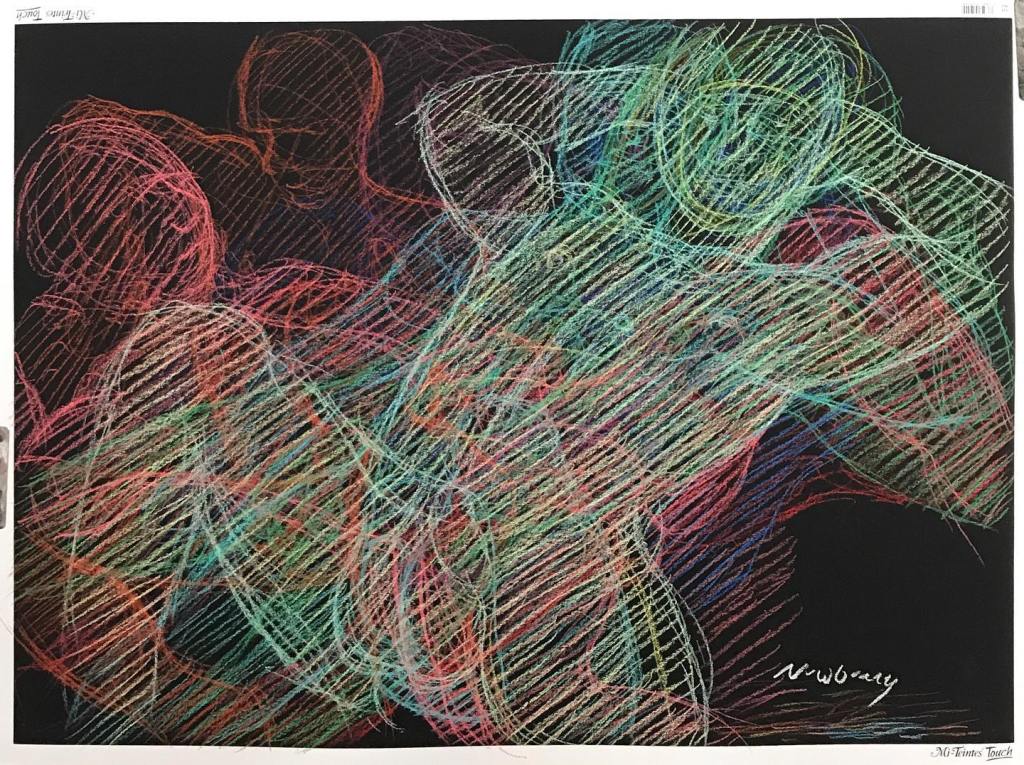 Newberry, Nude Reclining, pastel on black paper, 20x30"