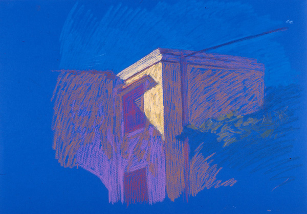 Newberry, Yellow Building's Window, pastel