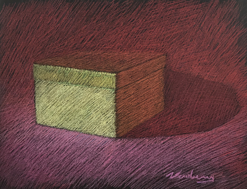 Newberry, Shimmering Gold and Receding Red, pastel, 18x24"