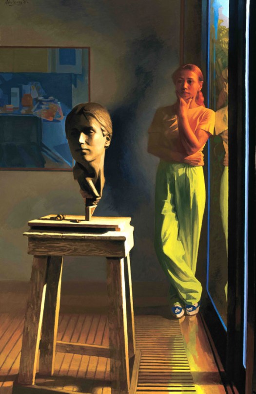 Newberry, The Sculptor, 1980, oil on linen, 68x46"