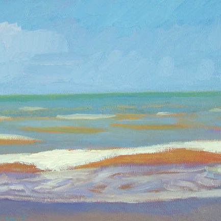 Newberry, Orange Wave, 2005, oil on panel, 9x12"