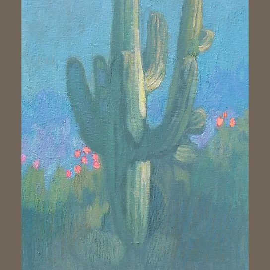 Newberry, Cactus, 2017, oil on panel, 12x9"