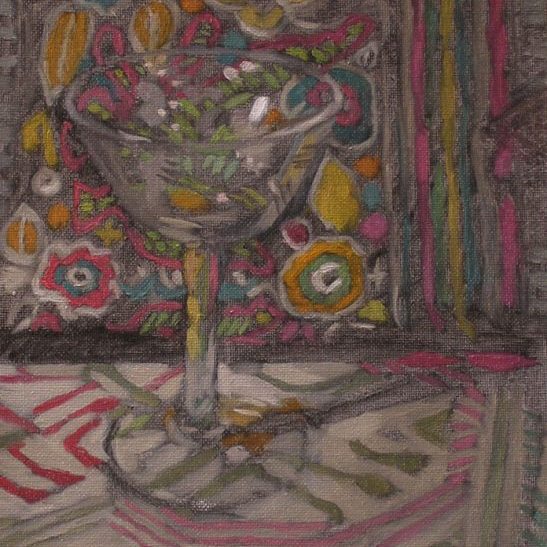 Newberry, Cut Glass Psychedelic, 2017, oil on panel, 10x8"