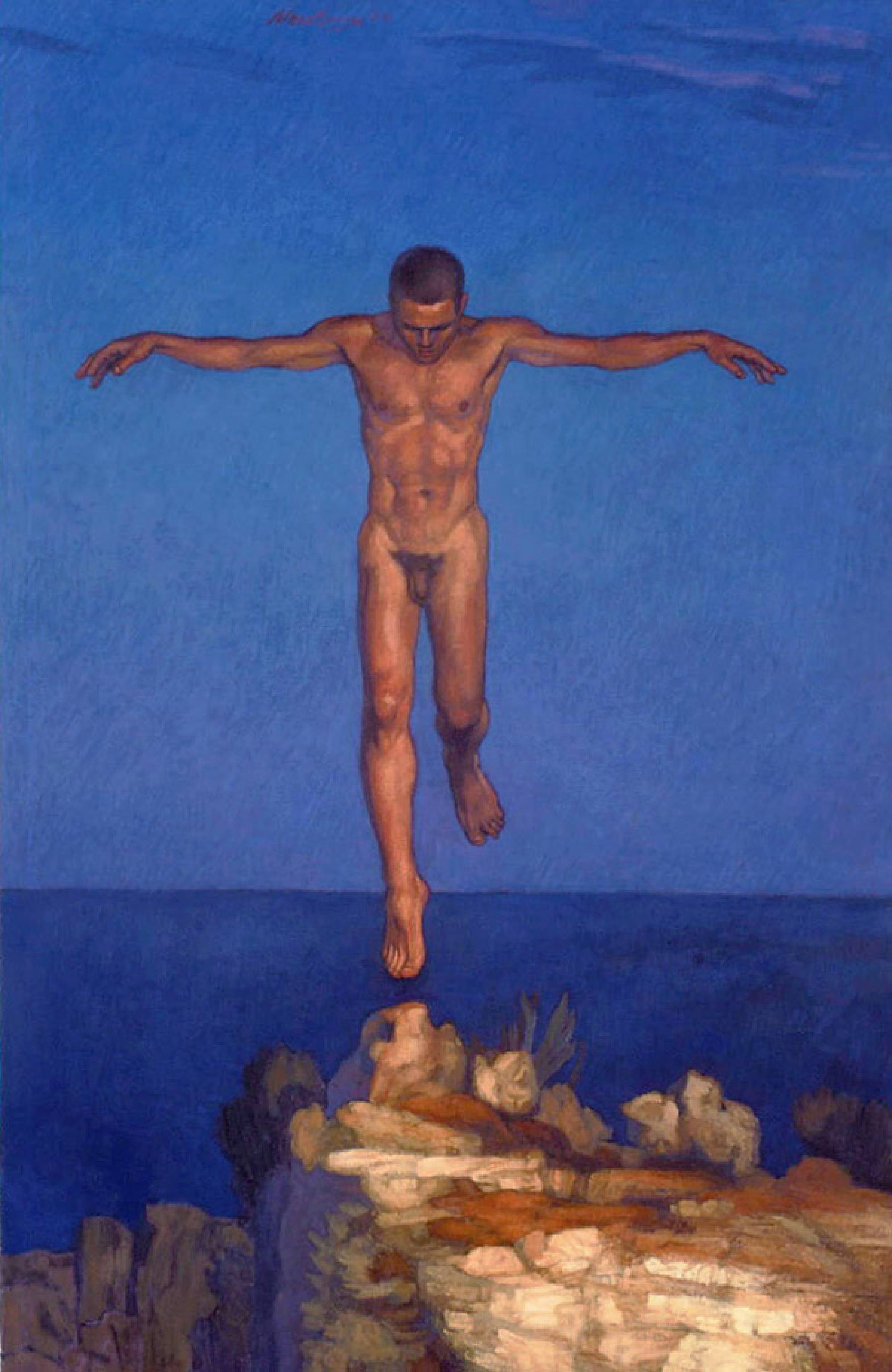 Newberry, Icarus Landing, 2000, acrylic on linen, 55x36"