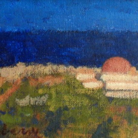 Newberry, Kalithea Domes 2, 1999, acrylic on panel, 8x10"