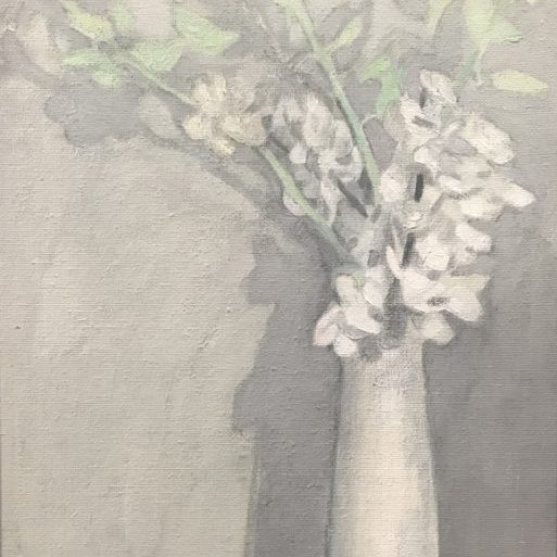 Newberry, White Orchids, 2019, oil on canvas, 12x9"