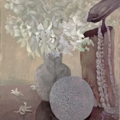 Newberry, White Orchids, 2010, acrylic on canvas, 24x18"