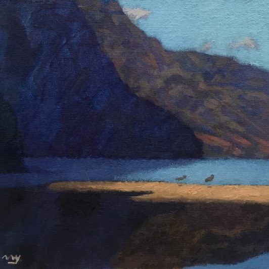 Newberry, Kauai Sandpipers, 2020, oil on panel, 9x12"
