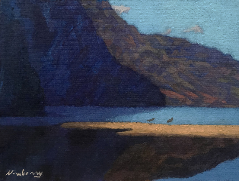 Newberry, Kauai Sandpipers, 2020, oil on panel, 9x12"