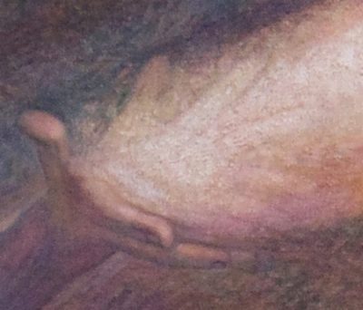 Newberry, Releasing Stars Into the Universe, detail hands, 1999, oil on linen,