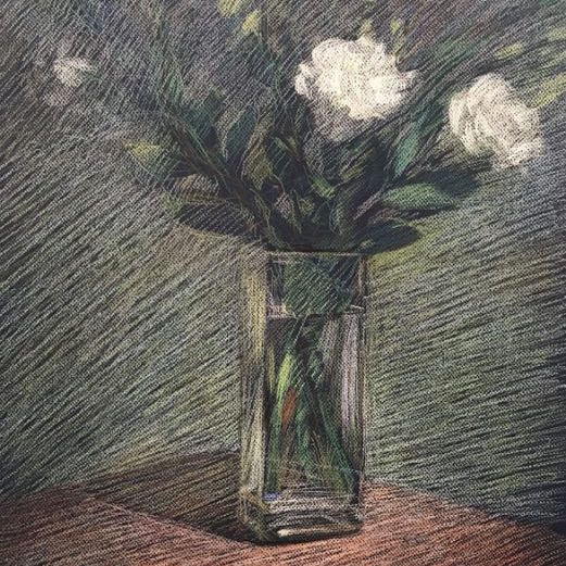 Newberry, Tribute to Manet’s Last Florals, pastel