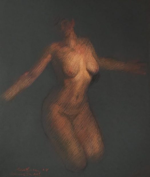 Newberry, Venus Study, pastel on black paper