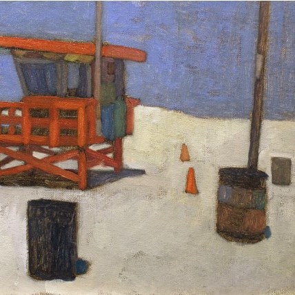 newberry-red-lifeguard-station-venice-beach-oil