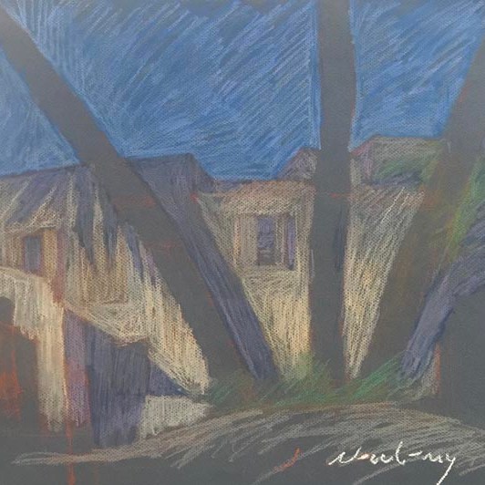 Newberry, Rhodes 3 Palms, 1988, pastel on paper,