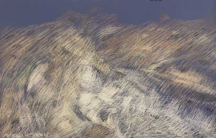 Newberry, Borrego Rocky Hillside, 2020, pastel, 13x18"