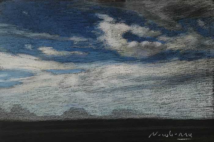 Newberry, White, Black, and Blue, 2020, pastel