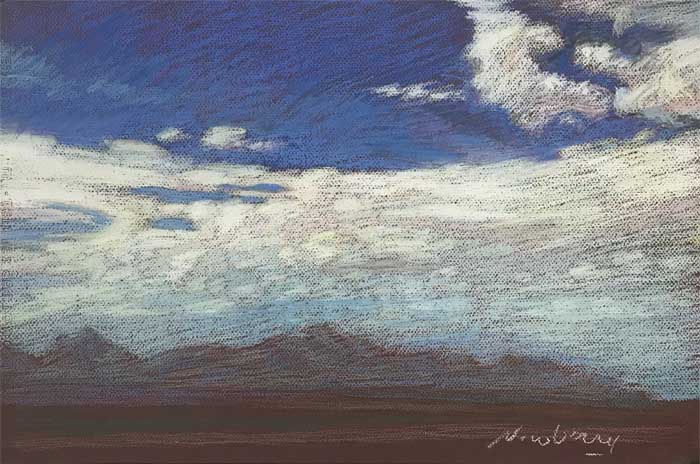 Newberry, Blue, Pink, and Aqua Sky over Texas, 2020, pastel